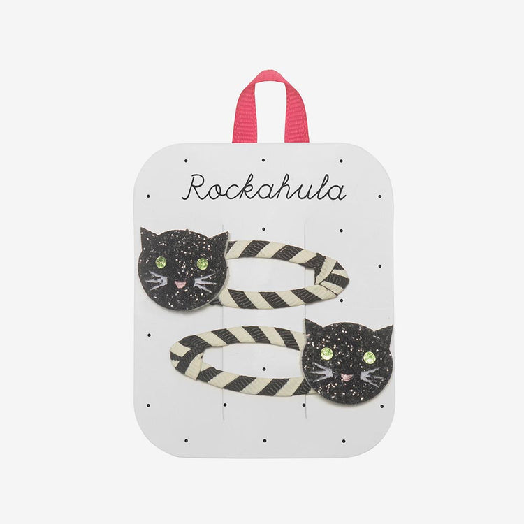 Barrettes chat noir : accessoire déguisement enfant Halloween