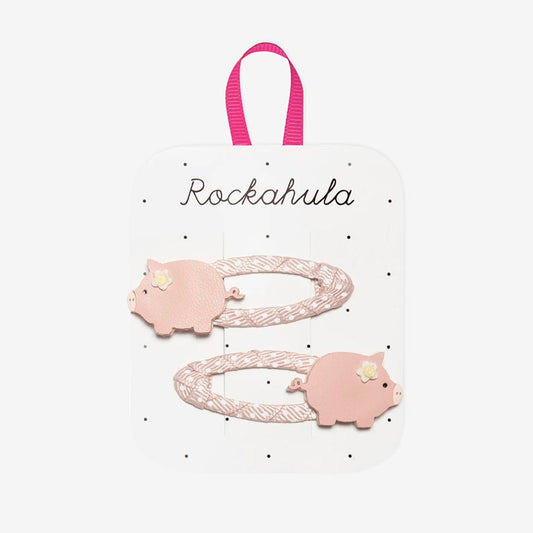 2 barrettes cochon : accessoires pour cheveux fille theme ferme