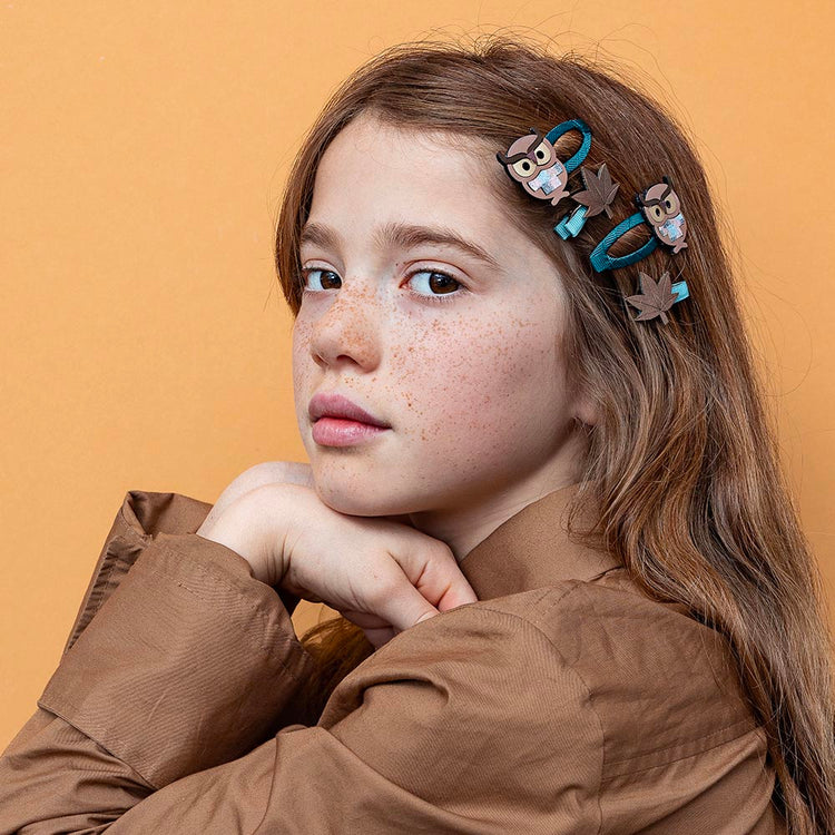 4 Barrettes chouette : Accessoires cheveux pour déguisement