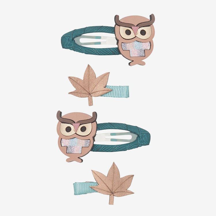 4 Barrettes chouette mimi et lula : idee cadeau anniversaire