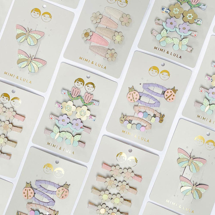 Barrettes coccinelle et chenille, petit cadeau pour pochette surprise