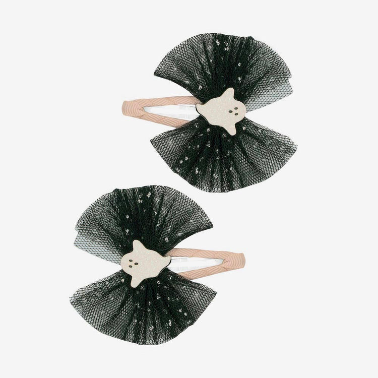 barrettes fantômes tulle accessoires cheveux à offrir halloween