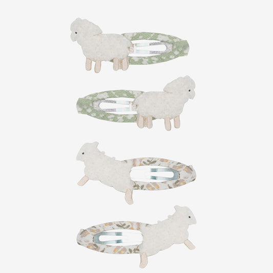 Lot de 4 barrettes pour enfant Mimi et Lula en forme de mouton