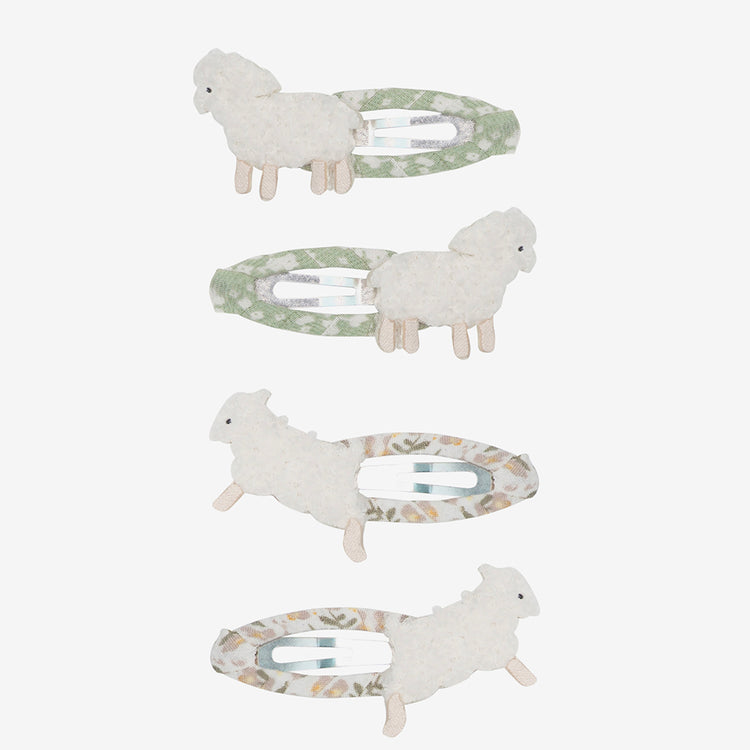 Lot de 4 barrettes pour enfant Mimi et Lula en forme de mouton