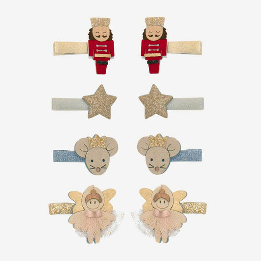 8 petites barrettes casse noisette cadeaux à petits prix pour filles pour noel