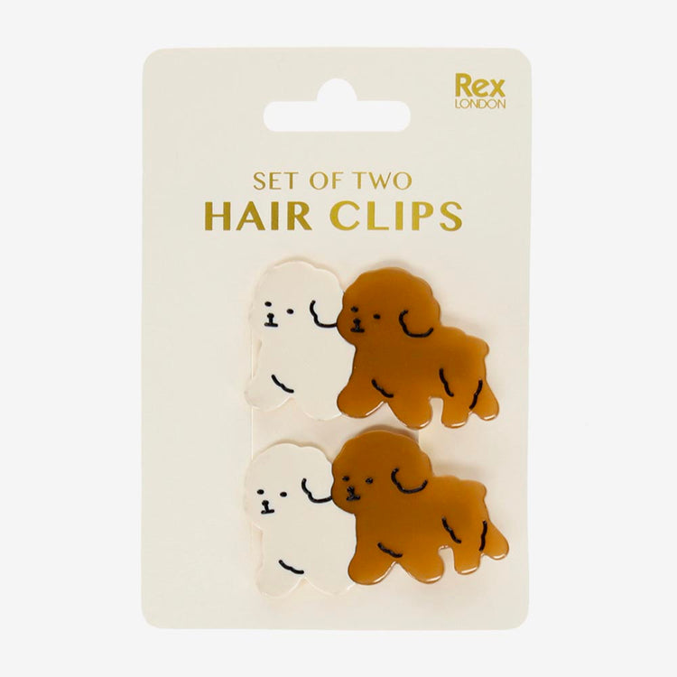 2 pinces à cheveux chiot : idée cadeau anniversaire enfant fan chien