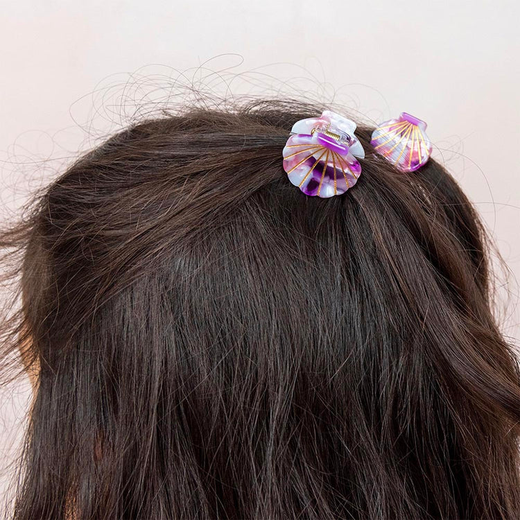 Mini pinces à cheveux coquillage : idée cadeau anniversaire sirÚne enfant