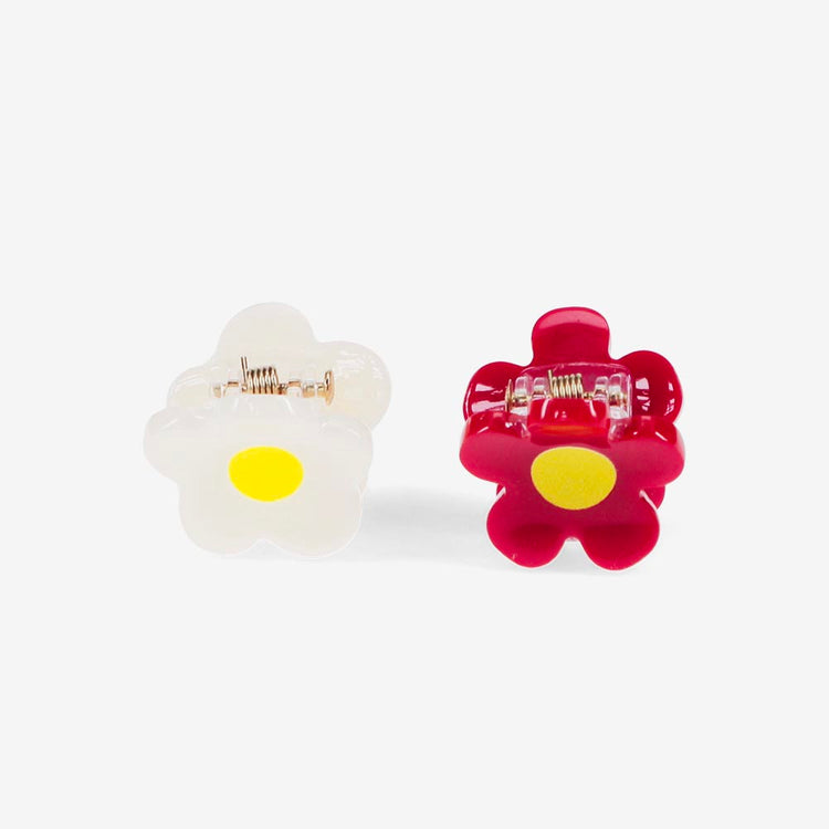 Mini pinces à cheveux marguerite : idée cadeau pochette surprise anniversaire enfant