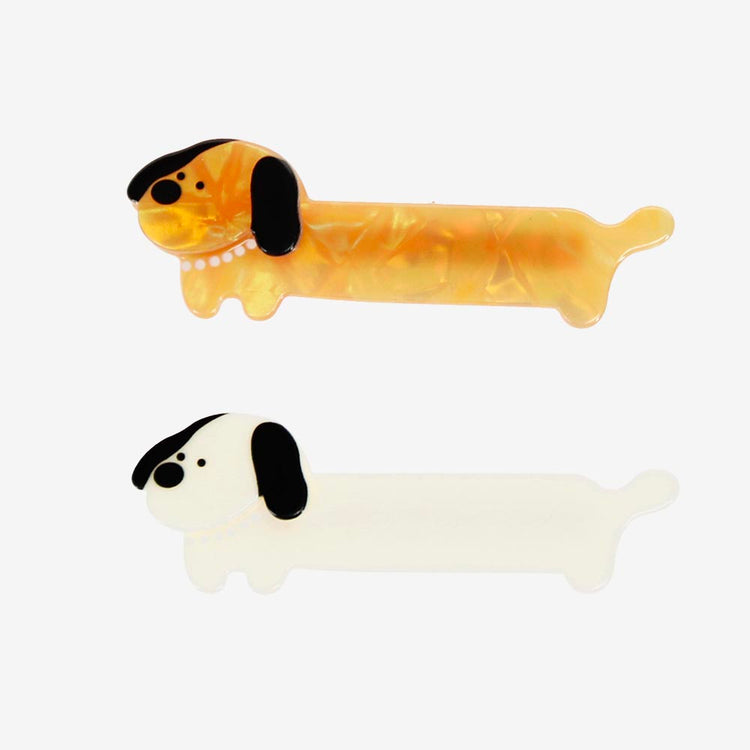 2 pinces Ă cheveux teckel : cadeau enfant noel, calendrier de l'avent, anniversaire