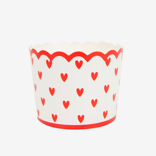 Caissettes cupcakes cœur rouge pour sweet table ou goûter