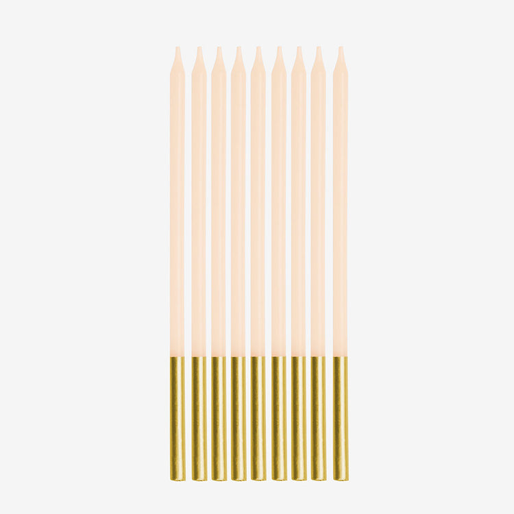 Bougies beiges et or, déco élégante pour une baby shower ou baptÚme