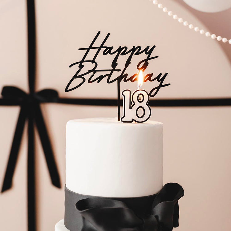 Bougie anniversaire 18 ans, parfait un anniversaire noir et blanc