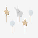 Bougies D'anniversaire Anime - 12 Pièces Motif étoiles Jaunes Et Rouges - Pour Gâteau Et Cupcakes - Longueur 7.4 Cm - 12