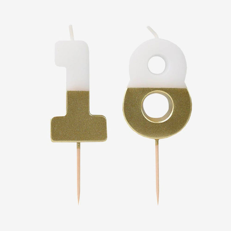 Bougies dorĂ©es 18 ans, symbole dâentrĂ©e dans lâĂąge adulte