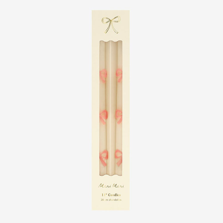 2 bougies noeuds roses pour anniversaire rose