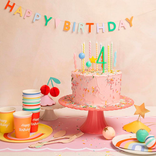 Bougie chiffre multicolore, parfaite pour un anniversaire