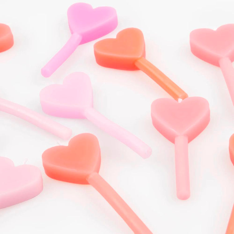 Bougies en forme de cĆur, pour gĂąteau dâamour ou Saint-Valentin