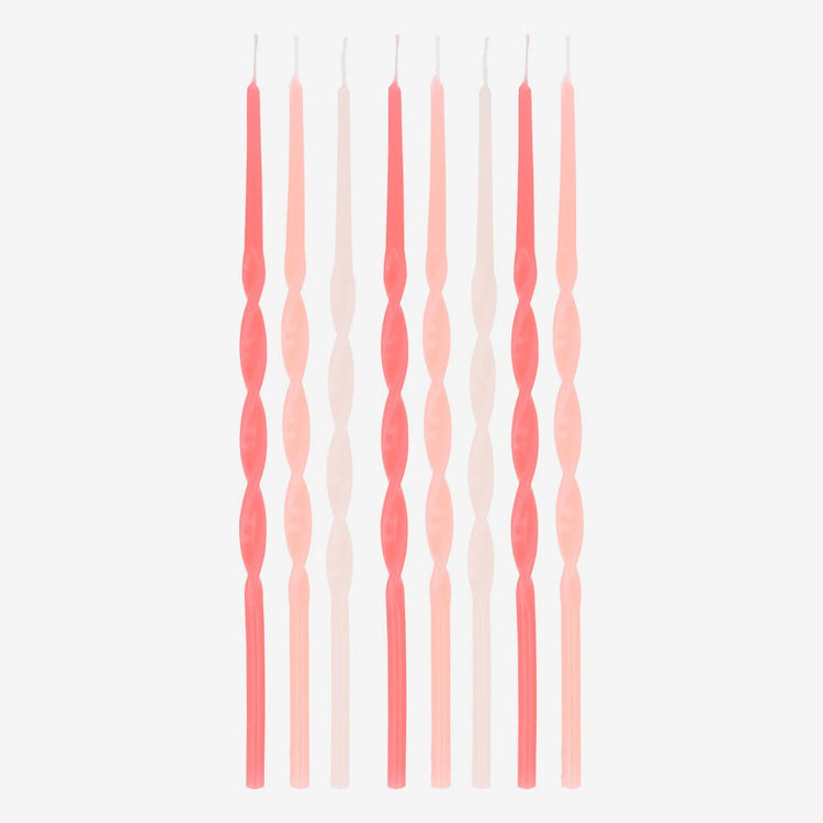 16 bougies dégradé rose, un camaïeu délicat pour vos fêtes