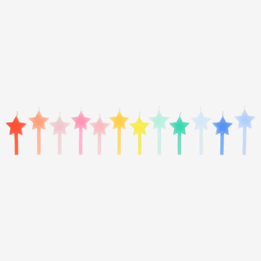 Bougies étoiles colorées, pour une fête scintillante