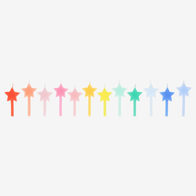 Bougies étoiles colorées, pour une fête scintillante