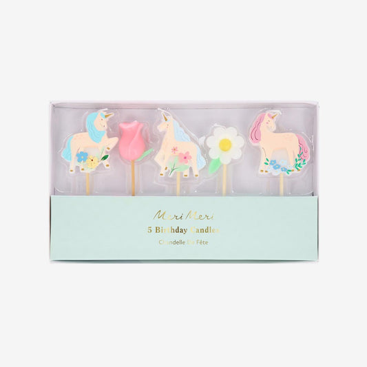 Ajoutez de la magie avec ces bougies licornes et fleurs pour un anniversaire fille