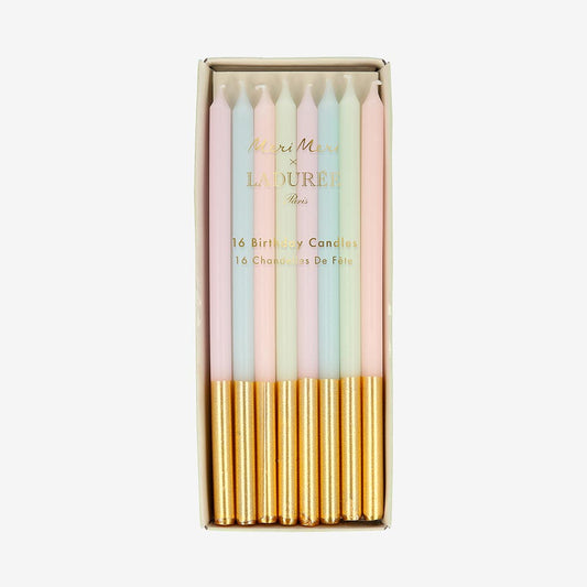 16 bougies pastel Ladurée, une inspiration gourmande et raffinée
