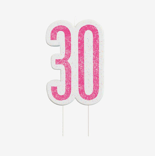 Bougie anniversaire 30 rose : deco gateau anniversaire 30 ans
