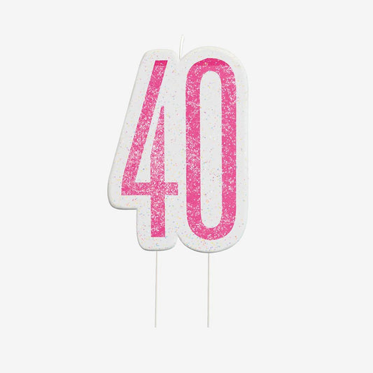 Bougie d'anniversaire 40 rose : deco gateau anniversaire 40 ans