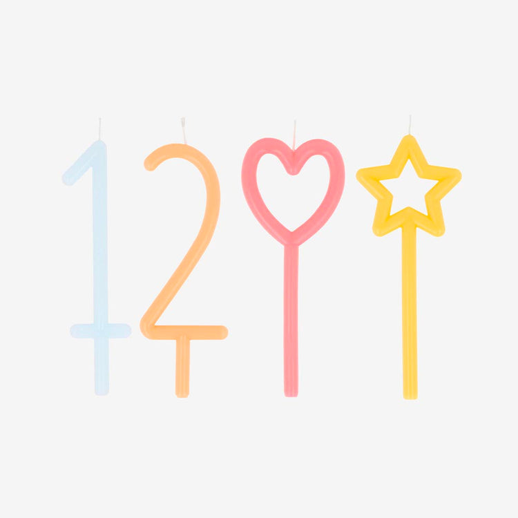 Bougie chiffre multicolore, parfaite pour un cupcake