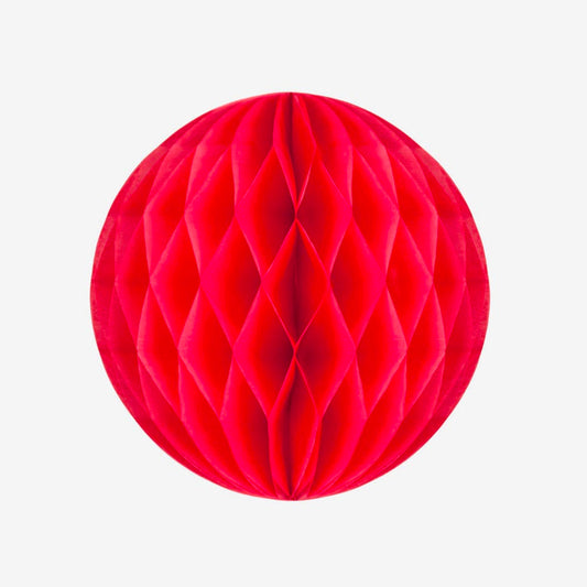 Lampion papier : boule alvéolée corail décoration anniversaire enfant