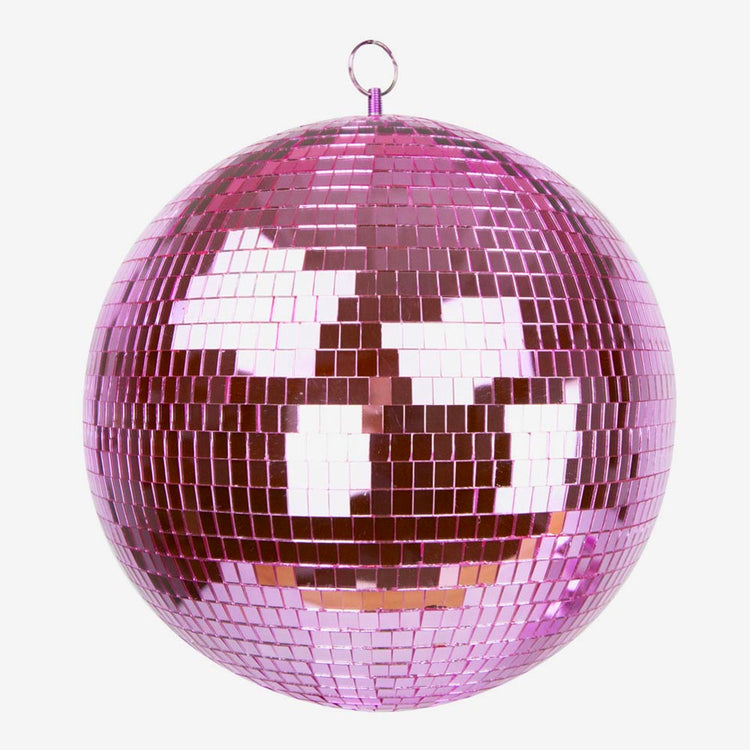 Boule à facettes roses 30 cm pour décoration de nouvel an