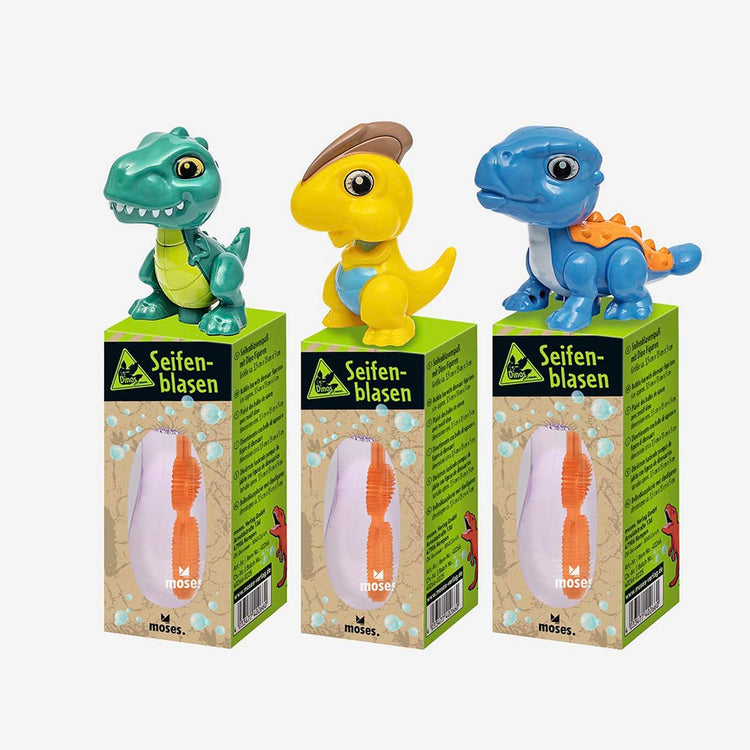 idees cadeaux pour une pochette d'anniversaire surprise : des dinos flacon bulle