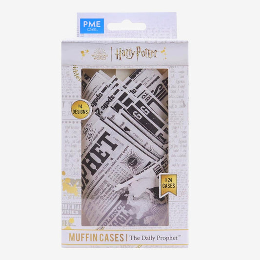 24 caissettes à cupcakes Gazette du sorcier : decor gateau magie