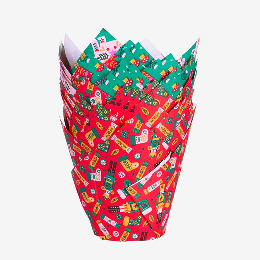 24 caissettes à cupcake de Noël pour dessert de Noël