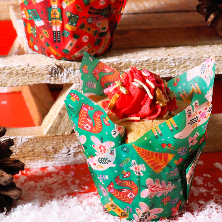 24 caissettes à cupcake - Motifs de Noël