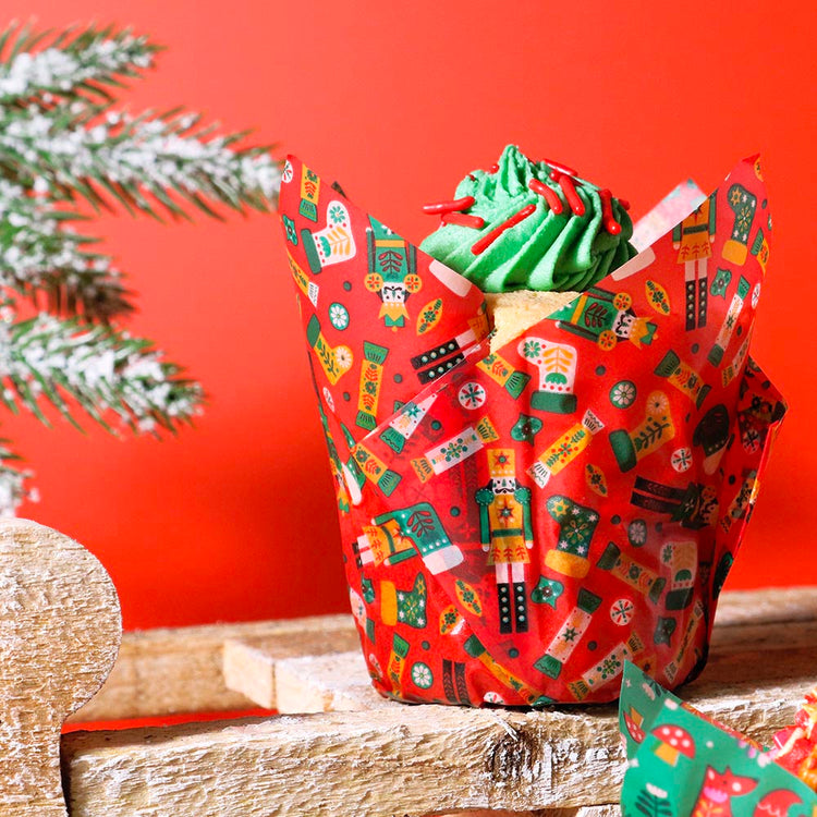 Noël - 24 caissettes à cupcake de Noël idéal pour gâteau