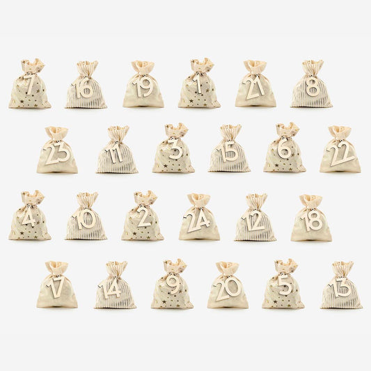 Calendrier de l'Avent sachets en coton : idee cadeau de noel adulte