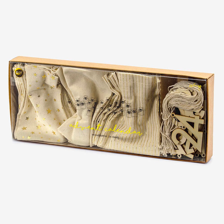 Calendrier de l'Avent adulte original avec sachets en coton