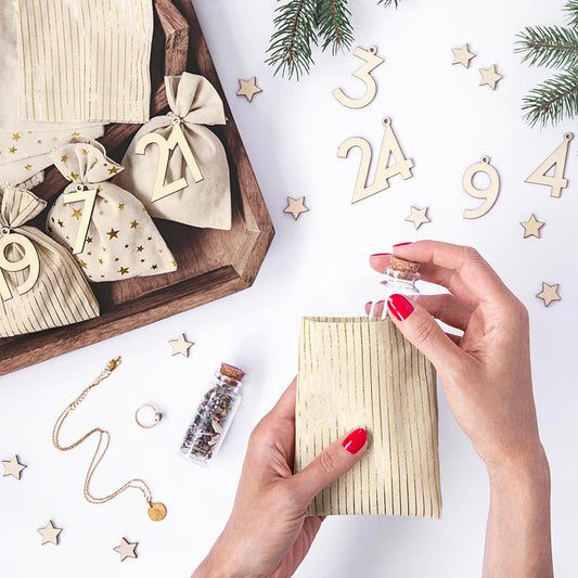Calendrier de l'Avent sachets en coton : idee calendrier fait maison