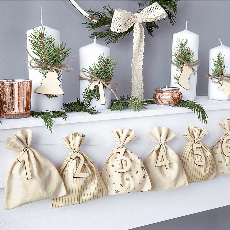 Calendrier de l'Avent fait maison adulte avec sachets en coton