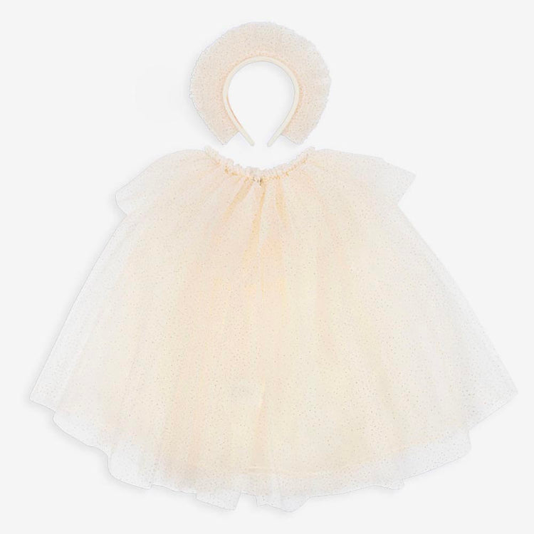 Cape crème et dorée et serre-tête : déguisement enfant anniversaire