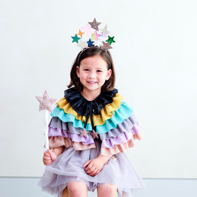 Cape arc-en-ciel à volants : deguisement anniversaire princesse