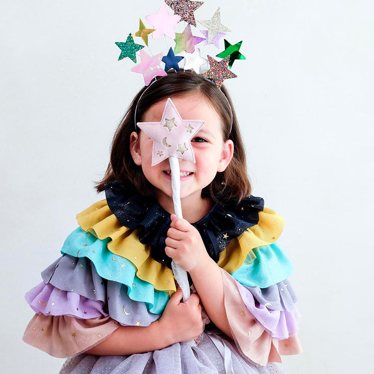 Cape arc-en-ciel à volants : anniversaire thème princesse