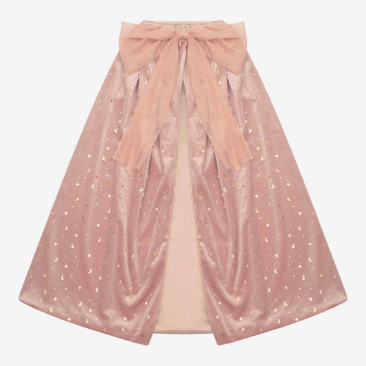 cape rose pastel velours pailletée cadeau d'anniversaire pour un deguisement de sorciere
