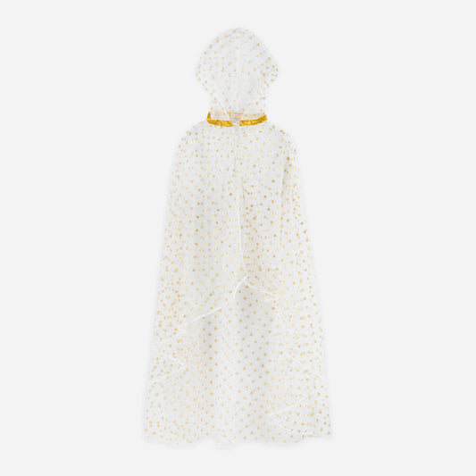 Cape longue fée à pois doré - Accessoire déguisement fille original