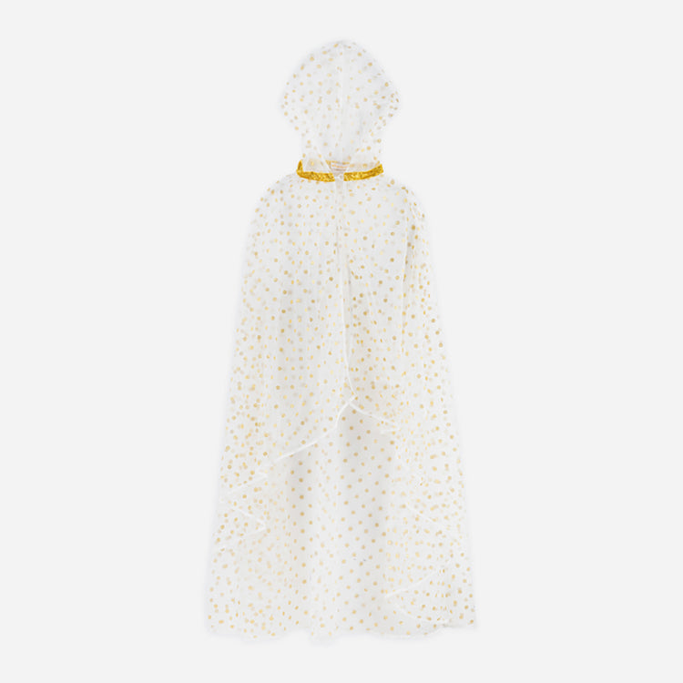 Cape longue fée à pois doré - Accessoire déguisement fille original