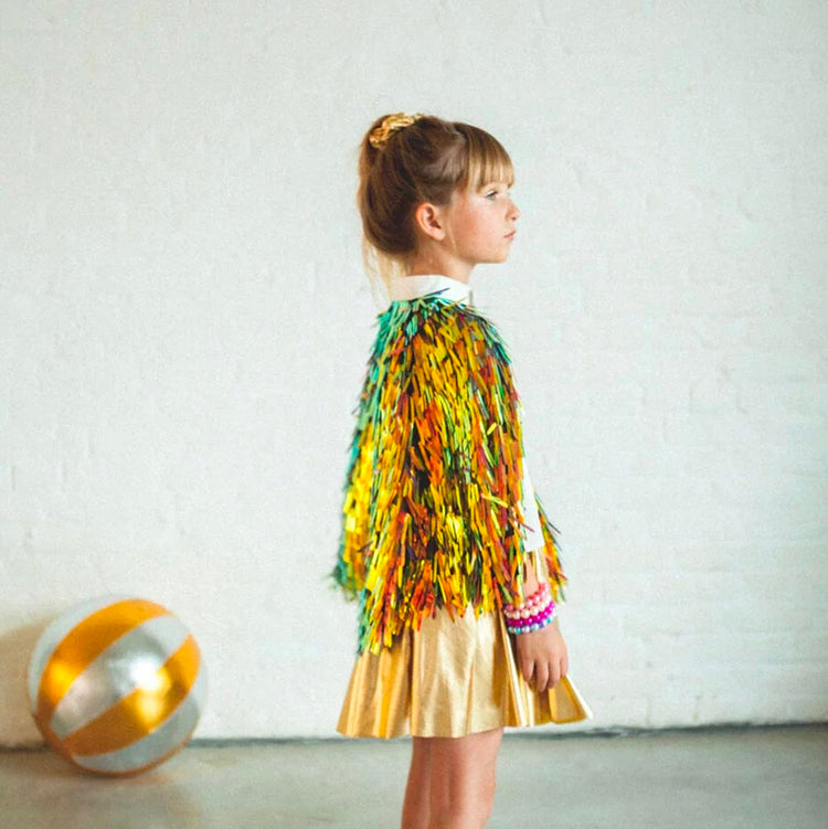 Cape Ă franges holographique pour enfant - Cadeau anniversaire