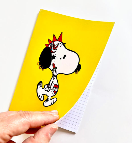 Carnet Snoopy punk : papeterie anniversaire enfant