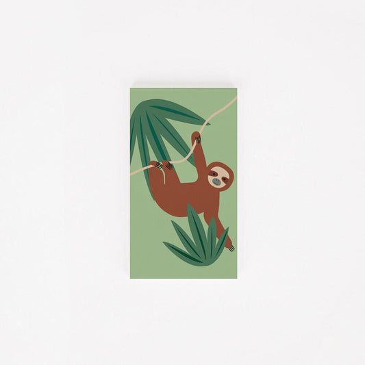 Accessoire pour piñata jungle : petit carnet motif paresseux