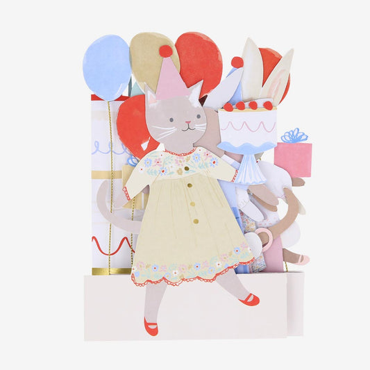 Carte pop up animaux mignons - à offrir pour un anniversaire